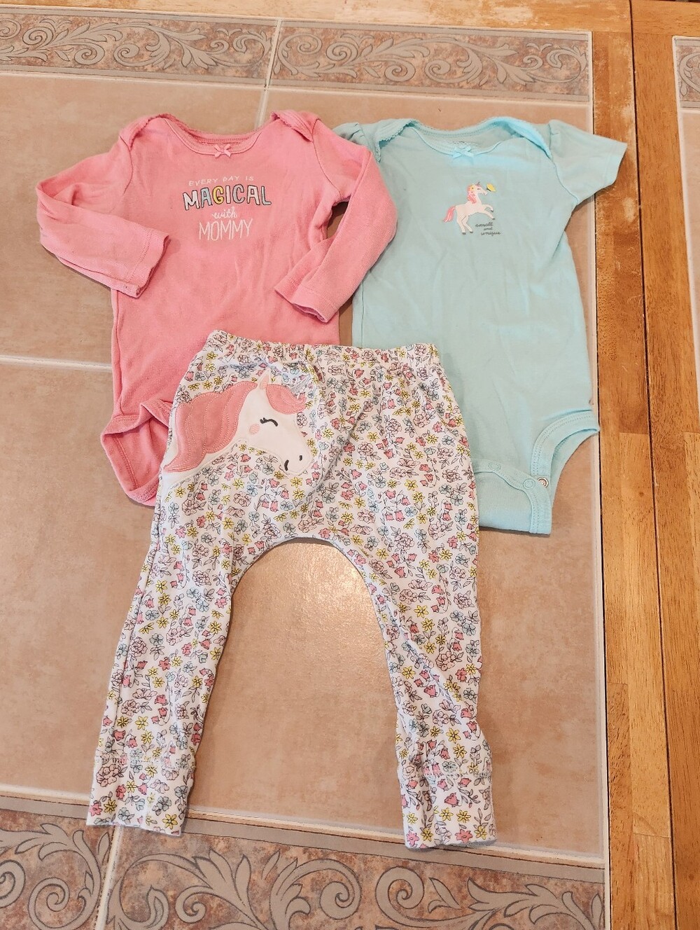 12 Months Girls Unicorn Mommy Outfit